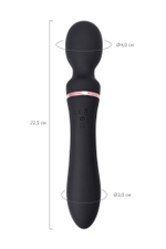 Черный двусторонний интимный массажер Surge - 22,5 см.
