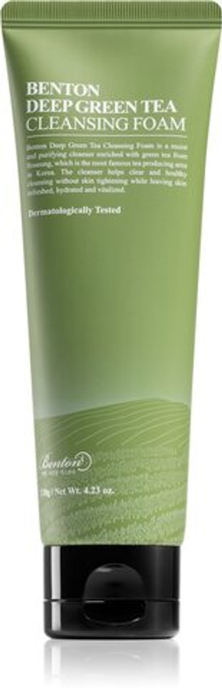 Benton Deep Green Tea - увлажняющая очищающая пенка с зеленым чаем /   120  g  / GTIN 8809566990846