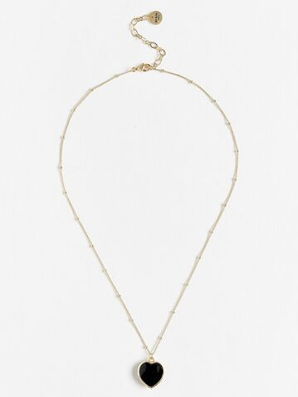 Колье "Lovely" с черным агатом Gold