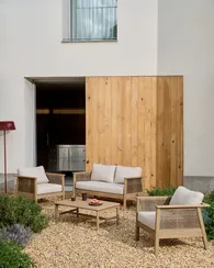 Комплект уличной мебели Alabe, массив акации, двухместный диван, 2 кресла, столик