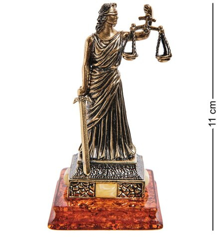 Народные промыслы AM-2781 Фигурка «Богиня Правосудия» (латунь, янтарь)