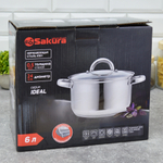 Кастрюля 6л нерж "Ideal"