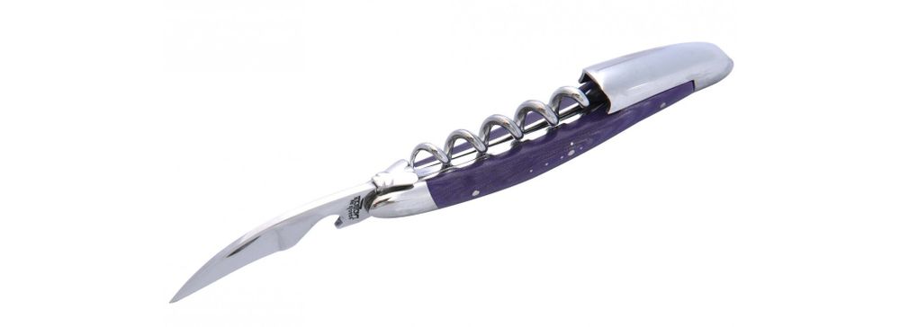 Le Sommelier knife, shiny finish, Purple compressed fabric