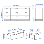 Комод - IKEA NORDLI/НОРДЛИ ИКЕА, 47х76х160 см, белый