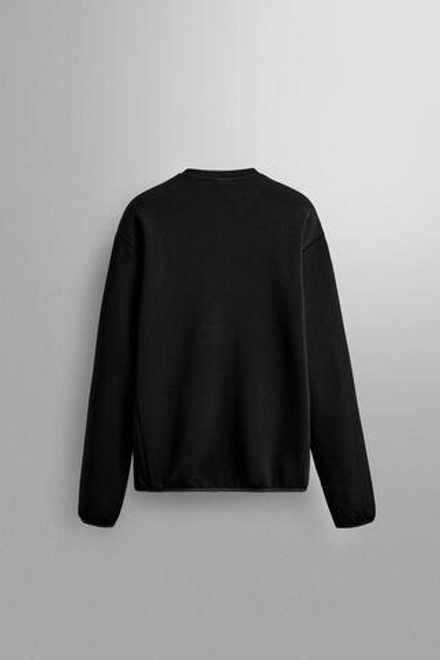 ZARA ТЕХНИЧЕСКАЯ ТОЛСТОВКА С КРУГЛЫМ ВЫРЕЗОМ, ЧЕРНЫЙ