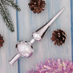 Верхушка на ёлку 23 см «Снежинка», Серебро/белый