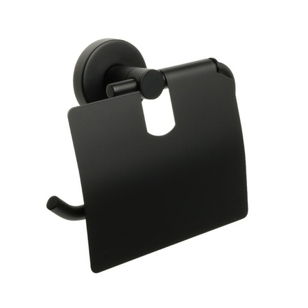 Бумагодержатель с крышкой FIXSEN "COMFORT BLACK" черный FX-86010