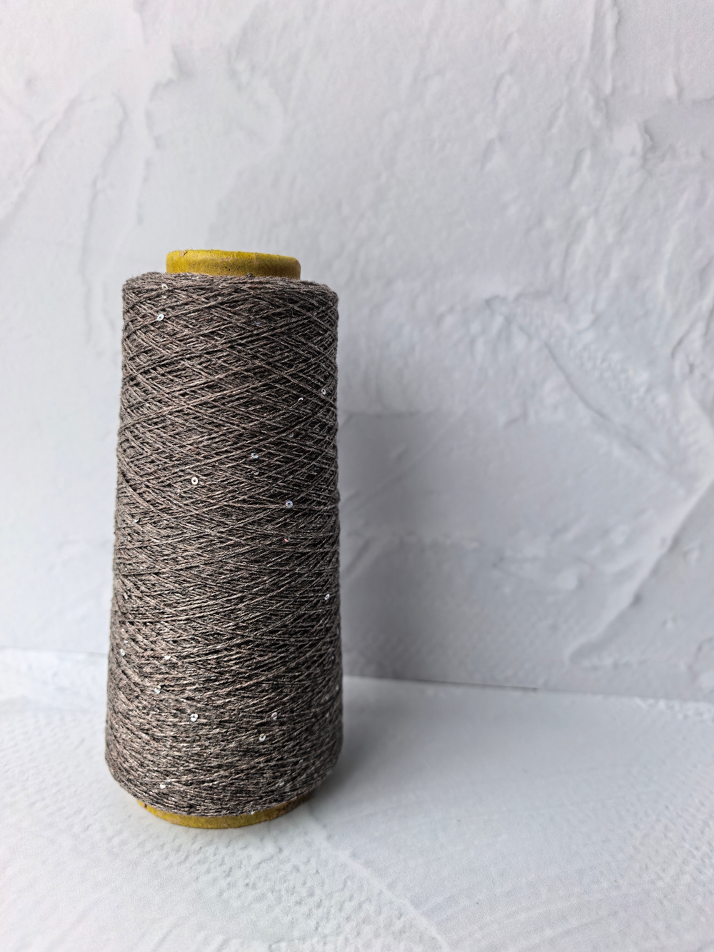 100% кашемир с пайетками - 100гр - темный беж