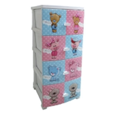 Комод ДЕКОР(моно рис) 4-х Друзья белый РП-451