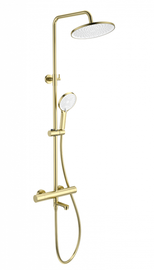 Душевая система с термостатом WONZON & WOGHAND, Брашированное золото (WW-B3069-BG)