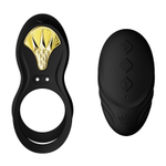 Черное эрекционное виброкольцо для пар с пультом ДУ + управление через приложение Zalo Bayek Vibrating Couples Ring Obsidian Black