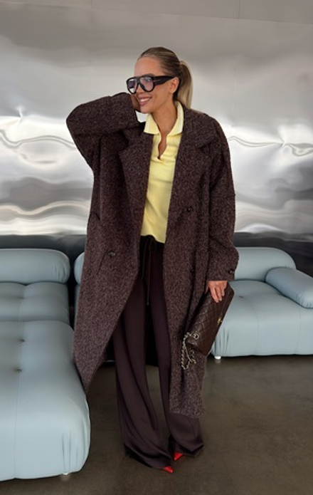 Пальто оверсайз из буклированной шерсти