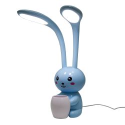 ULM-D160 12W-3000-6000K-DIM BLUE Светильник настольный светодиодный Заяц. с подставкой под канцелярские принадлежности. Сенсорный выключатель. Диммер. Синий. TM Uniel