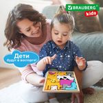 Пазл деревянный развивающий для детей "Домашние животные", 17х17 см, BRAUBERG KIDS, 665251