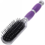 Расческа массажная «Lavanda», прямоугольная, цвет ручки фиолетовый, 23,5 см