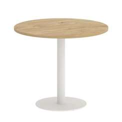 Onix Direct Стол круглый O.SPRG-1 Тиквуд Светлый/Металл Белый 900*900*750