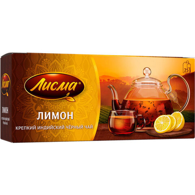 Чай в пакетиках Лисма Лимон 25 шт