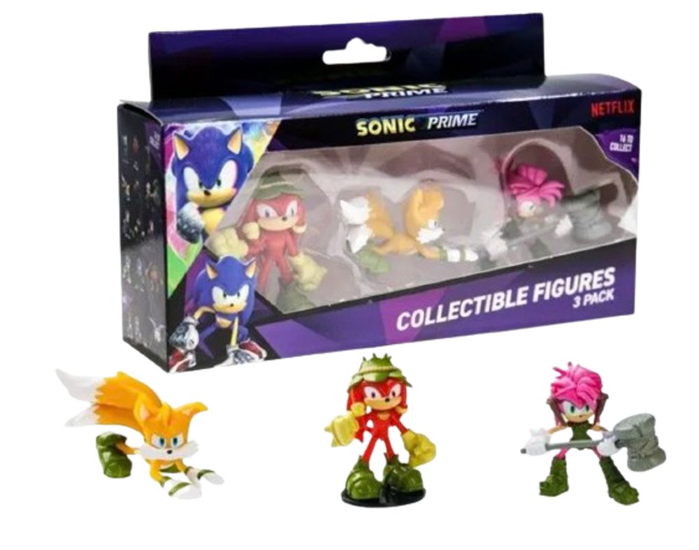 Набор фигурок Sonic Prime Sonic the Hedgehog Торн Роуз (Эми), Mangey (Тейлз) и Гнарли (Наклз) (Вид 3)