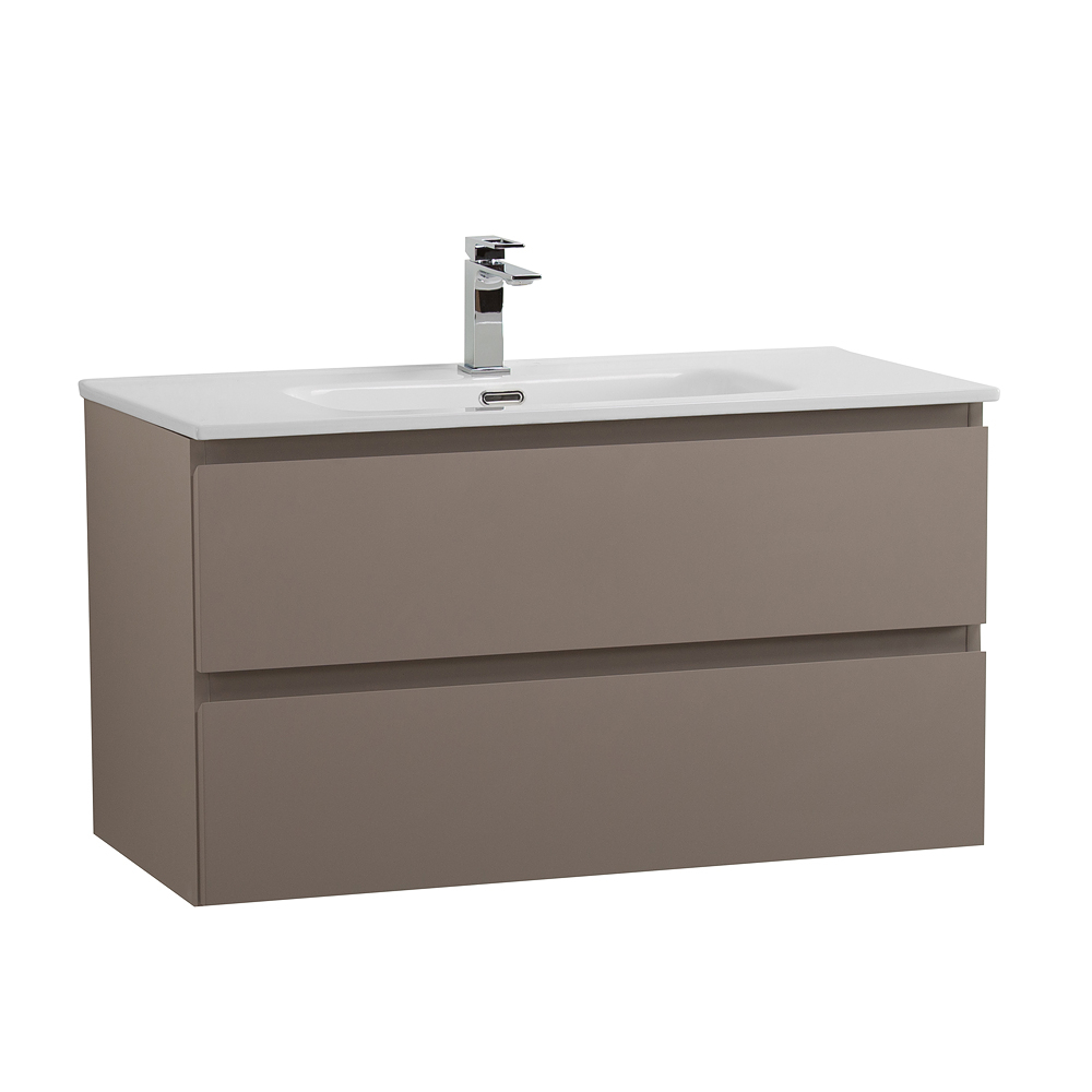 Тумба с раковиной подвесная BelBagno KRAFT-900-2C-SO-CO Бежевый матовый, раковина белая BB900ETL