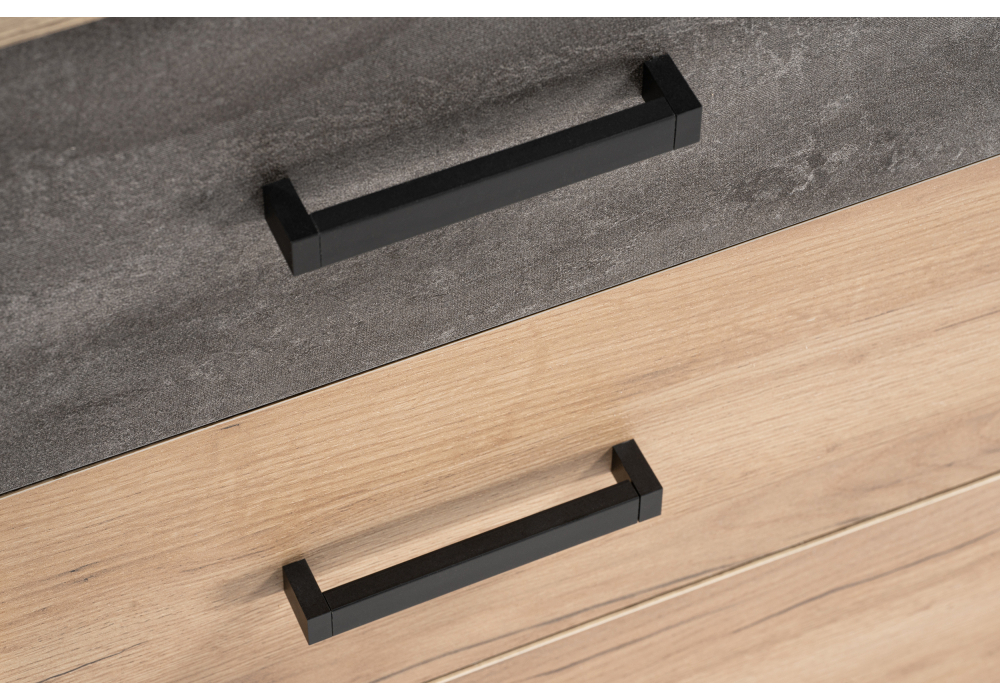 Комод Woodville Taika дуб золотой, камень темный