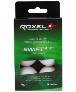 Мяч для настольного тенниса 2* Swift, белый, 6 шт.