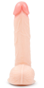 Телесный фаллоимитатор с присоской - 22,5 см.