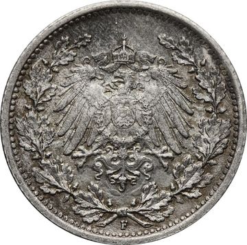 1/2 марки 1916 Германская империя "F"