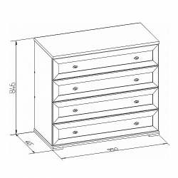 Комод широкий Sherlock 65, дуб сонома