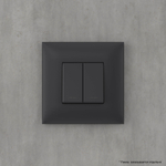 Кнопка двухклавишная в стену, "Avanti", "Черный матовый"