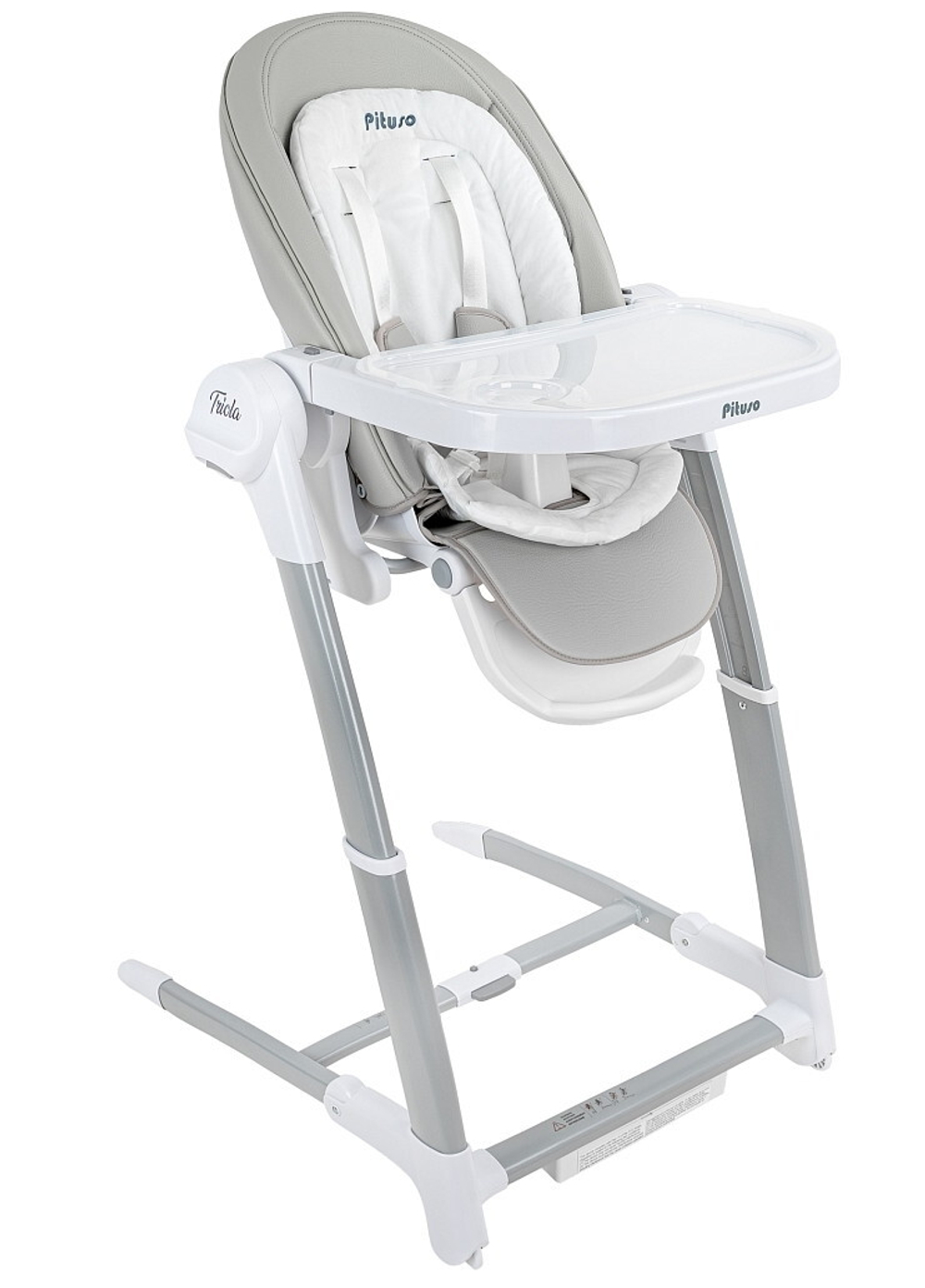 Стульчик для кормления Pituso Triola 3 в 1 Светло-серый