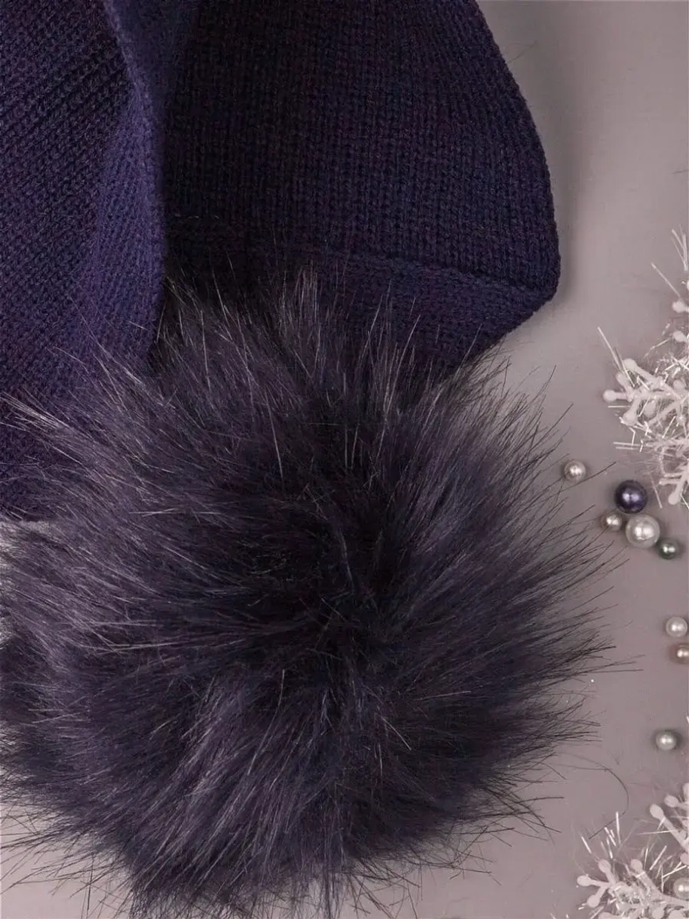 Шарф зимний вязаный с помпонами для детей