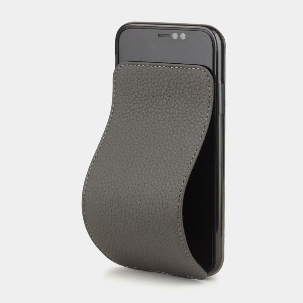 Чехол для iPhone XR из натуральной кожи теленка, серого цвета