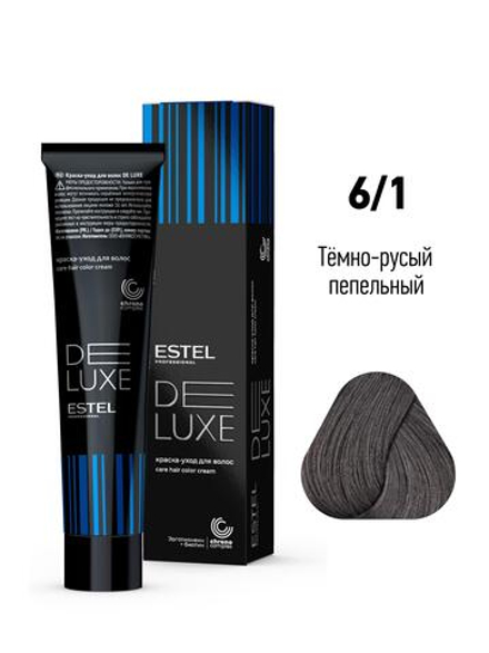 ESTEL De Luxe краска-уход для волос, 6/1 темно-русый пепельный, 60 мл