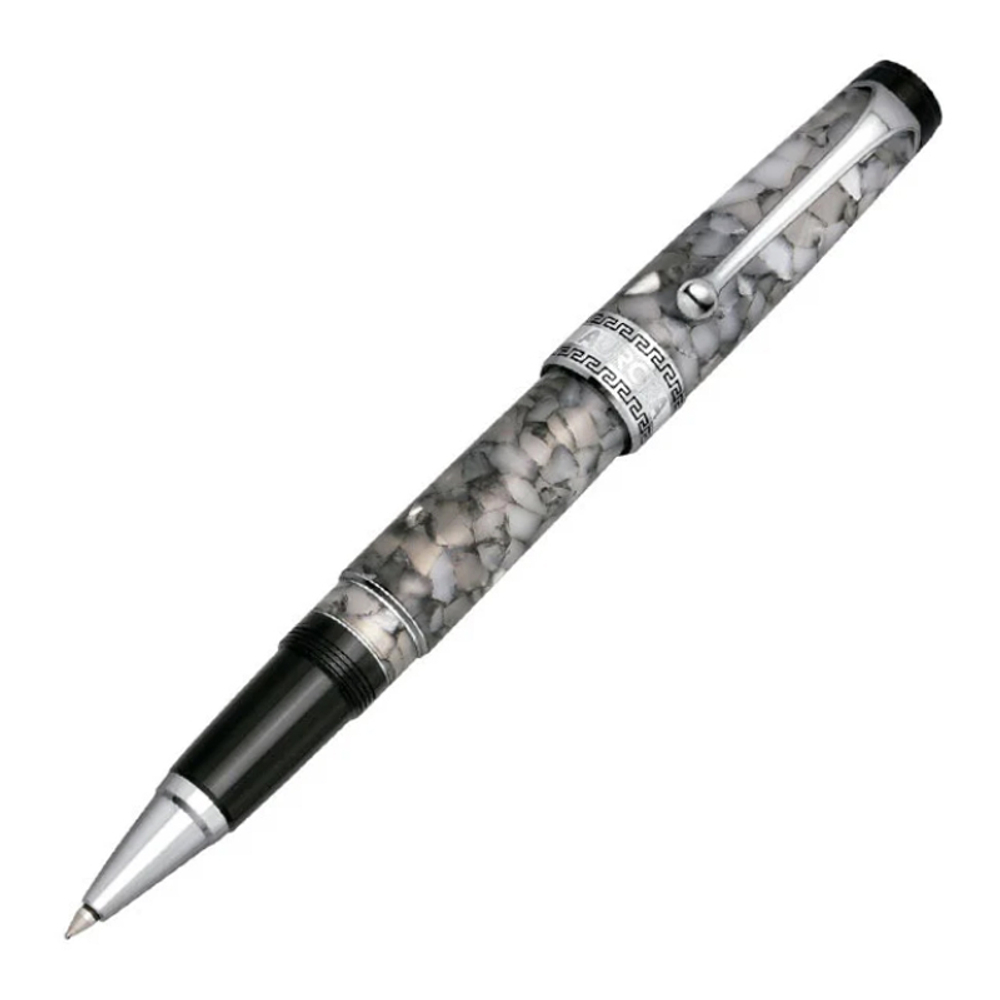 Ручка-роллер Aurora Optima Auroloide Black pearl CT, в подарочной коробке