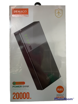 Внешний аккумулятор (Power bank) 3 USB Demaco A85  20000 mAh (черный) с фонариком