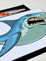 Наклейка - Злая акула