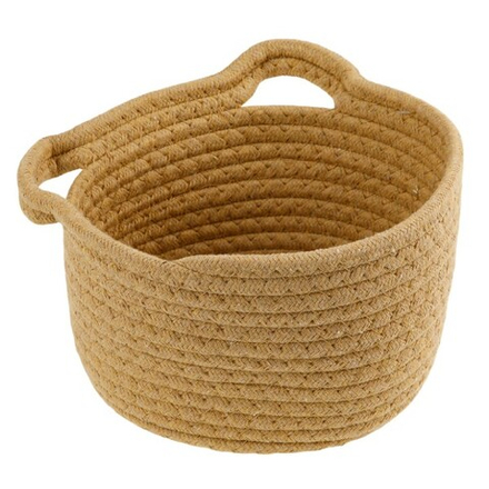 Кашпо плетеное с ручками (ткань) D21хН12см (Натуральный)