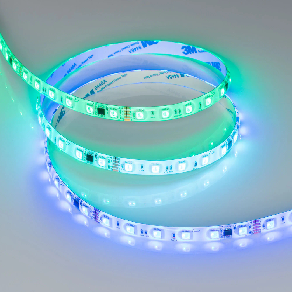 Светодиодная лента герметичная DMX-SE-B60-10mm 24V RGB-PX6 (14 W/m, IP65, 5m) (Arlight, -) 039607(1)