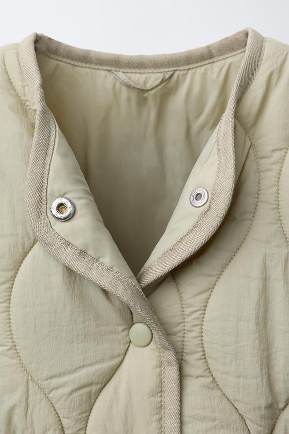 ZARA СТЕГАНАЯ КУРТКА WATER REPELLENT, СВЕТЛЫЙ ХАКИ