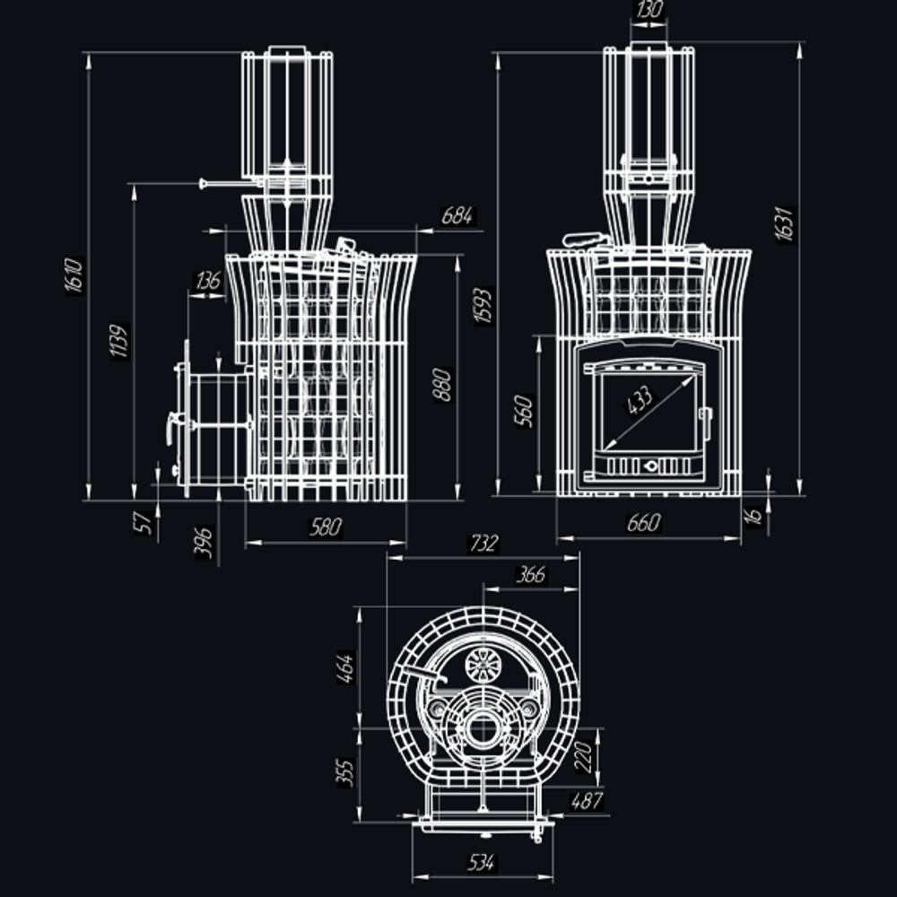 Печь для бани Авангард ЗК 35 (П2) Ураган в сетке Тюльпан