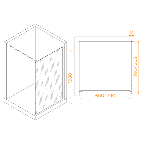 Душевая перегородка RGW WA-010G (Прозрачное, 1200)