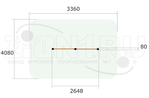 Турник двойной низкий ВБ-110-110