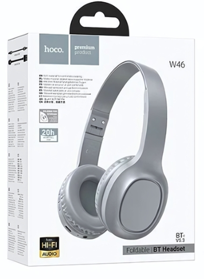 Наушники мониторные беспроводные HOCO W46 wireless headphones Bluetooth (светло синий)