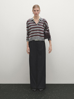 Massimo Dutti Свитер из 100% шерсти, бордо