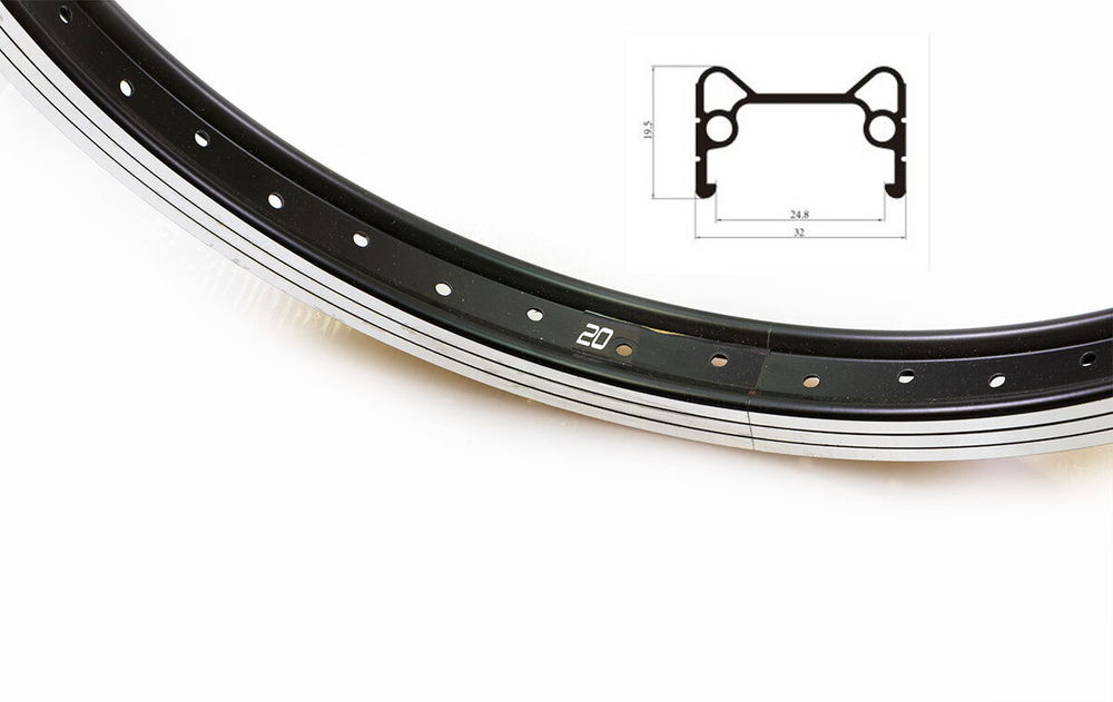 Обод задний 20" TRIX BMX алюминиевый, усиленный, 48H, фрезерованный, индикатор износа