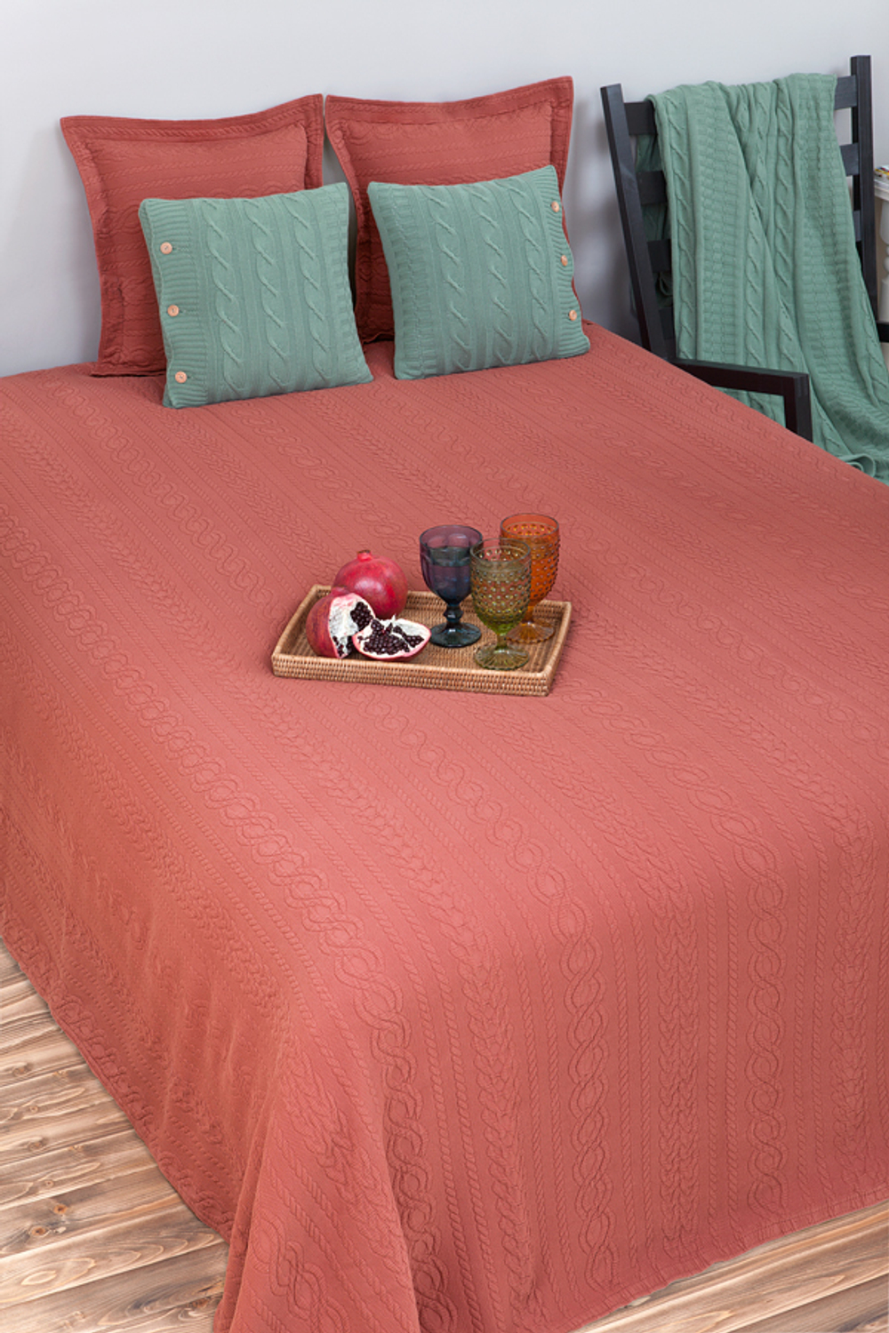 Покрывало 190x210 Luxberry Зефир гранатовое Португалия