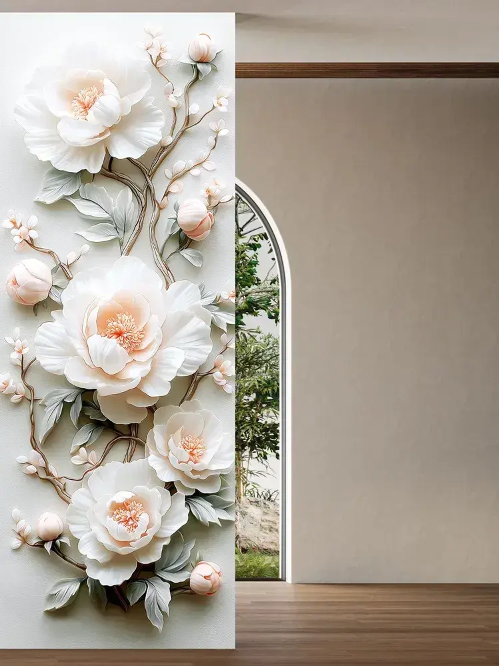 Фотообои флизелиновые PosterMarket "Цветы 3Д" 100х270 см