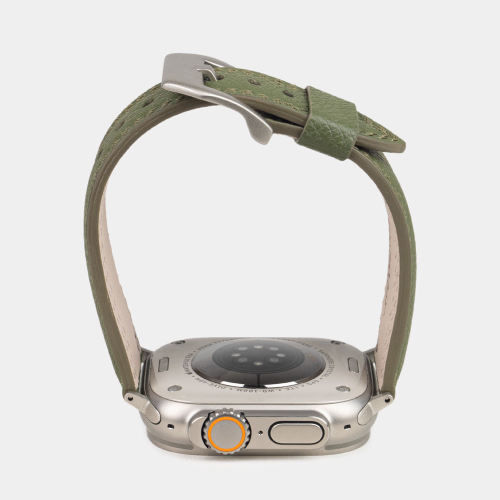 Ремешок для Apple Watch Ultra 49mm из кожи Saffiano, зеленого цвета