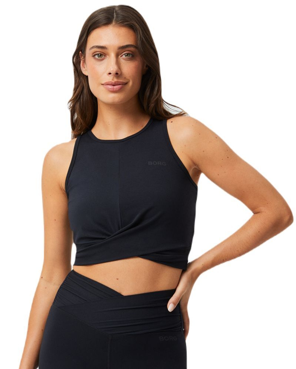 Женский топ теннисный Björn Borg Studio Cross Tank - черный