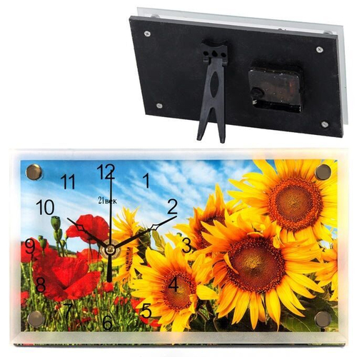 Часы 21 Bek настольные 1323-636 "Подсолнухи и маки"
